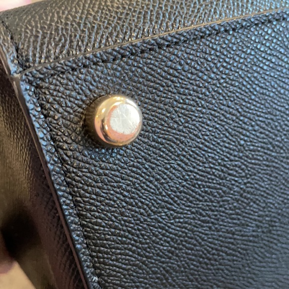 💯 Coach Stunning Black Leather Purse with Gold Accents! 😍😍😍 - Picture 9 of 17